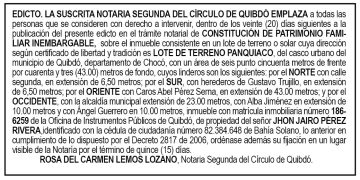 Edicto Jhon Jairo Pérez Rivera