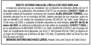 Edicto Alba Aragón Torres