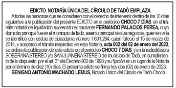 Edicto Fernando Palacios Perea