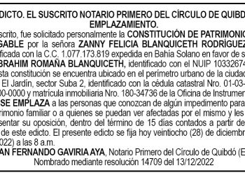 Edicto Zanny Felicia Blanquiceth Rodríguez