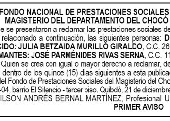 Edicto 1er. aviso Julia Betzaida Murillo Giraldo