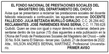 Edicto 1er. aviso Julia Betzaida Murillo Giraldo
