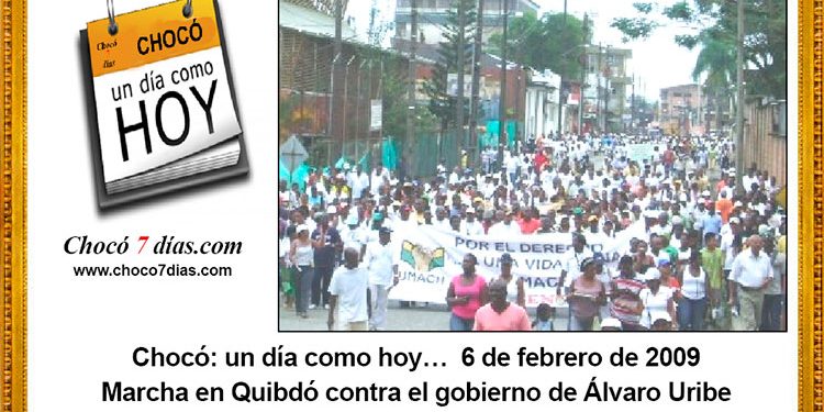 ó: un día como hoy… 6 de febrero de 2009. Marcha contra el gobierno de Álvaro Uribe.