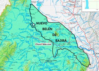 Mapa del municipio de Nuevo Belén de Bajirá, Chocó.