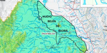 Mapa del municipio de Nuevo Belén de Bajirá, Chocó.