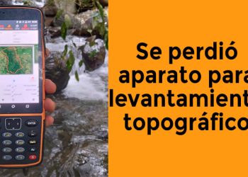 Se perdió aparato para levantamiento topográfico