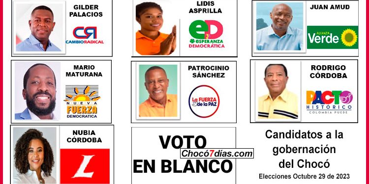 Siete candidatos a la gobernación del Chocó