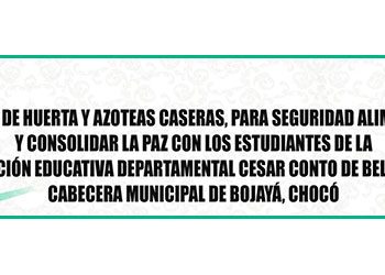 Huertas y azoteas caseras: I.E. César Conto, Bellavista, Bojayá, Chocó