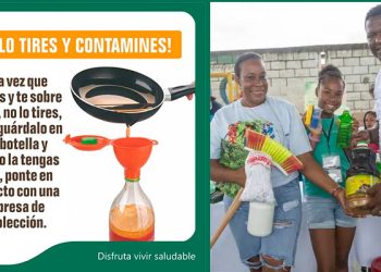 Lloró: recogen 150 litros de aceite usado para reciclarlo
