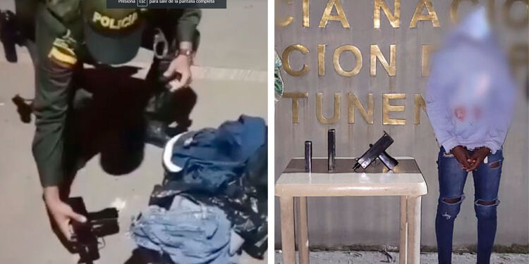 Mujer joven viajaba con una subametralladora en su equipaje