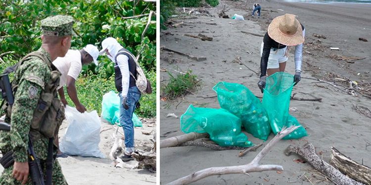 Nuquí: limpieza de playas y transformación de residuos desechables