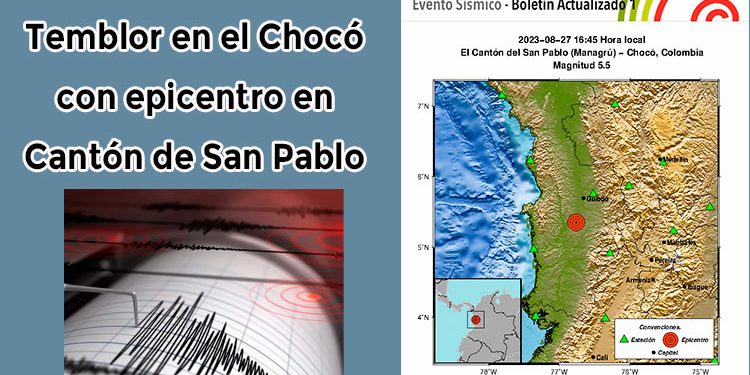 Temblor en el Chocó con epicentro en Cantón de San Pablo