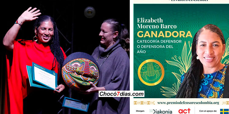 La chocoana Elizabeth Moreno fue elegida defensora del año en Colombia en 2023