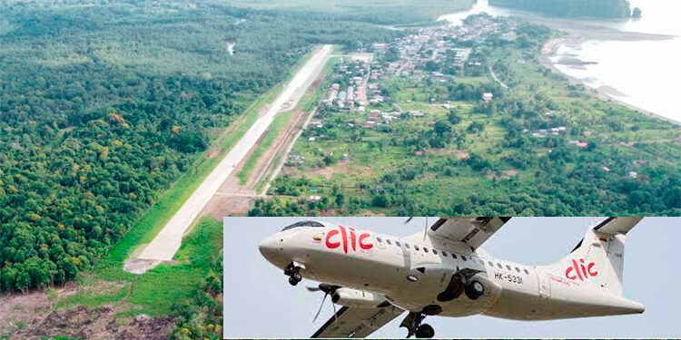 Aerolínea Clic inició hoy la ruta Nuquí-Medellín