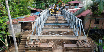 El armado del puente de Encharcazón avanza en un 35%