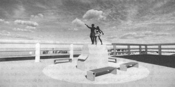 Escultura de un boga en el malecón de Quibdó