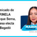 Marinela Palomeque, comunicado