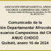 Comunicado de la Asociación Departamental Afrocolombiana de Usuarios Campesinos del Chocó Anuc Chocó