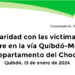 Solidaridad con las víctimas del desastre en la vía Quibdó-Medellín Departamento del Chocó