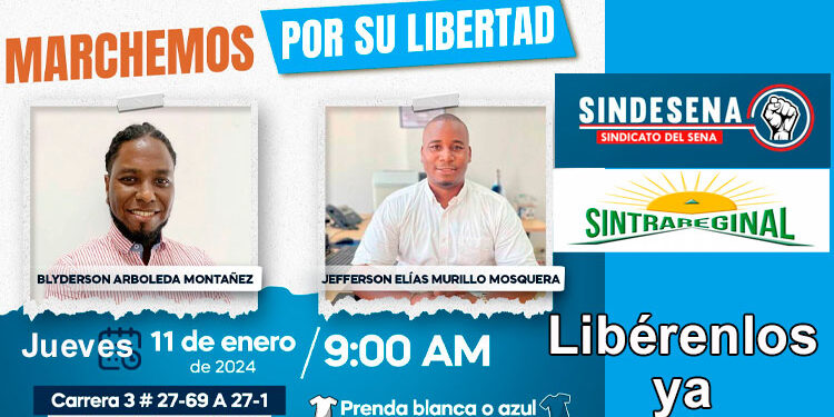 Marcha en Quibdó por la libertad de Blyderson Arboleda y de Jefferson Murillo