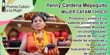 Yenny Cardena Mepaquito, candidata de Chocó al Premio Mujer Cafam
