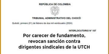 Por carecer de fundamento, revocan sanción contra dirigentes sindicales de la UTCH