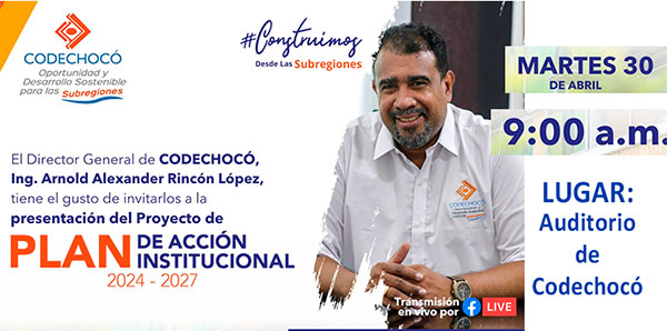 Codechocó: Audiencia Pública de Presentación Proyecto del Plan de Acción Institucional Cuatrienal 2024-2027