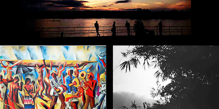 Perspectivas. FOTOS: Julio César U. H. - 1. Malecón de Quibdó. 2. "Historia de la Ley 70", mural de Fredy Sánchez Caballero (fragmento). 3. Río Quito.