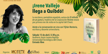 Irene Vallejo llega hoy en Quibdó