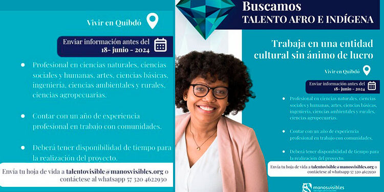 Oportunidades laborales para el Talento afro e indígena de Quibdó.