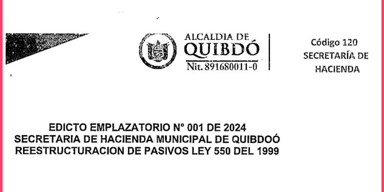 Alcaldía Quibdó. Reestructuración de pasivos.