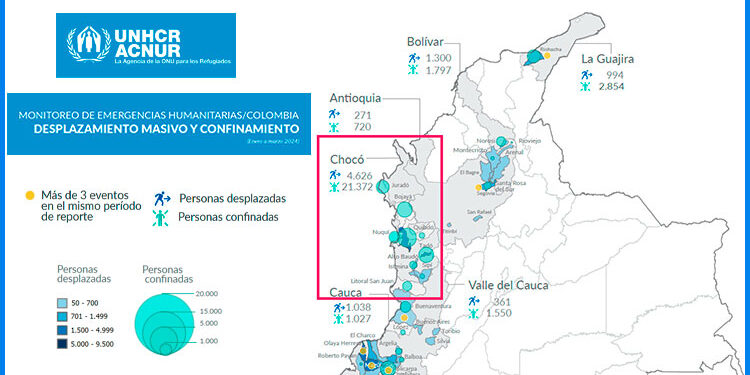 Chocó sigue con la mayor ocurrencia de confinamientos