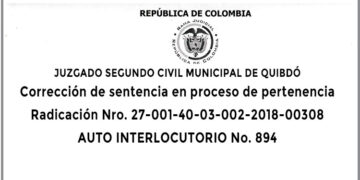 Corrección de sentencia en proceso de pertenencia