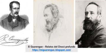 Ricardo Carrasquilla. 1-Retrato tomado de la primera edición de Coplas (1863). 2-Dibujo de Alberto Urdaneta. Biblioteca Nacional de Colombia. 3-Retrato sin fecha. Banco de la República-Biblioteca Virtual.
