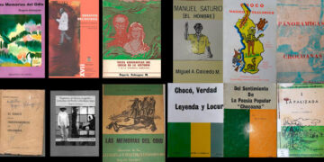 Autores chocoanos como Rogerio Velásquez y Miguel A. Caicedo, y algunos libros de su autoría, como estos, formarían parte de una Biblioteca de la Chocoanidad. FOTOS: Archivo El Guarengue.