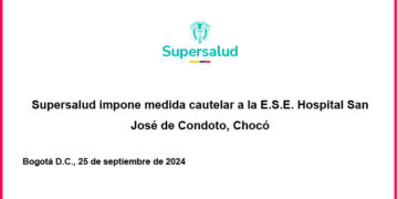 Supersalud impone medida cautelar a la E.S.E. Hospital San José de Condoto, Chocó