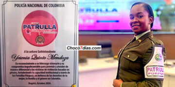 Reconocimiento a la subintendente chocoana Yesenia Quinto Mendoza