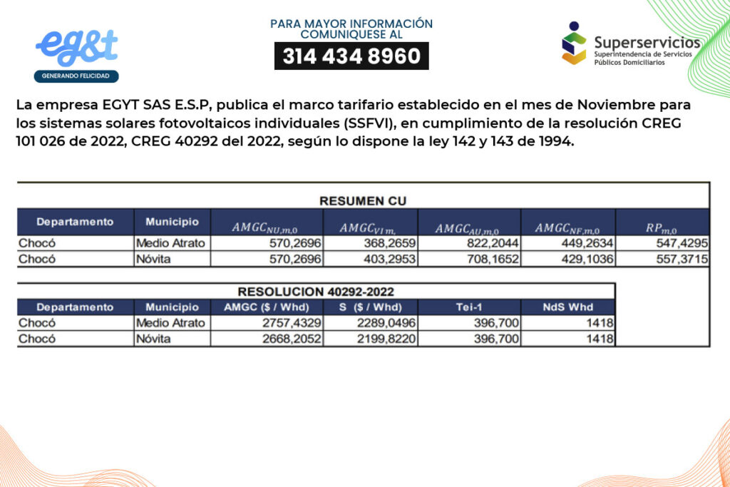 TARIFAS PARA IMPRESO