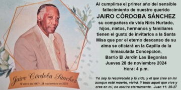 Primer Aniversario, Jairo Córdoba Sánchez