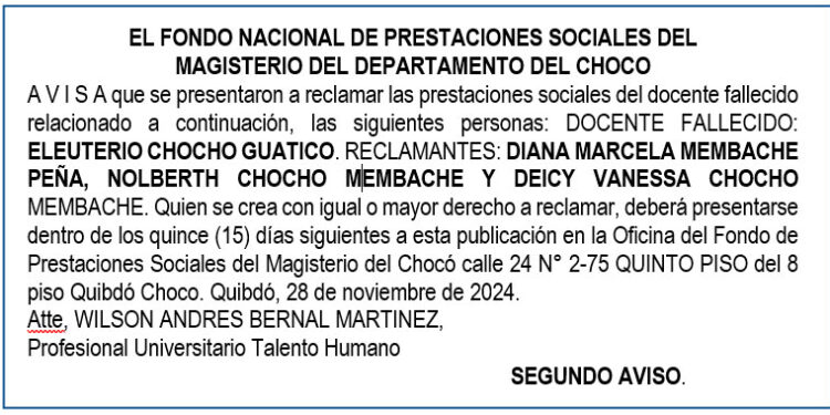 Edicto 2do. aviso Eleuterio Chocho Guático