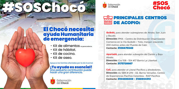 El Chocó necesita ayuda humanitaria de emergencia