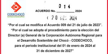 Codechocó: Acuerdo 014 de diciembre 20 de 2024.