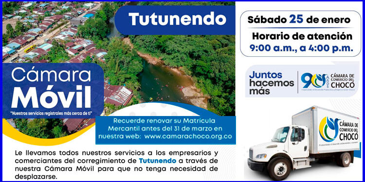 Cámara de Comercio del Chocó lleva sus servicios a Tutunendo