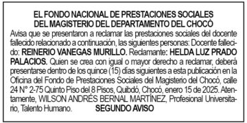 Edicto 2do. aviso Reinerio Vanegas Murillo