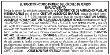 Edicto Cristiam Albornoz Barrios