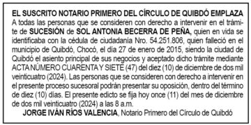 Edicto Sol Antonia Becerra de Peña