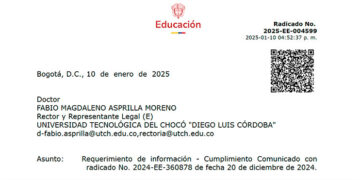 Chocó: Nueva conminación del MinEducación a la UTCH