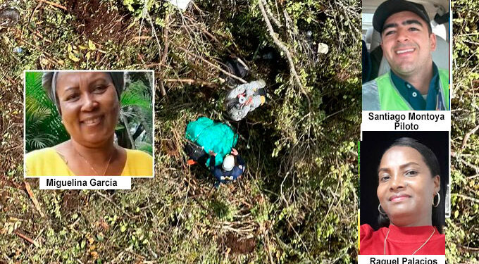 Faltan por rescatar tres cuerpos del accidente de la avioneta que cubría la ruta Juradó-Medellín