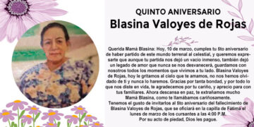 Quinto aniversario Blasina Valoyes de Rojas