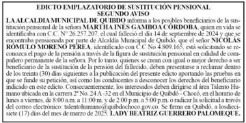 Edicto 2do. aviso Martha Inés Gamboa Córdoba
